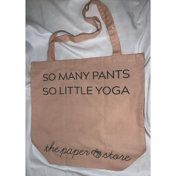 The Paper Store Blush Pink Canvas Tote Shopping BAG Yoga 16” X 17” - Picture 1 of 3